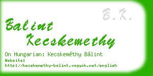 balint kecskemethy business card